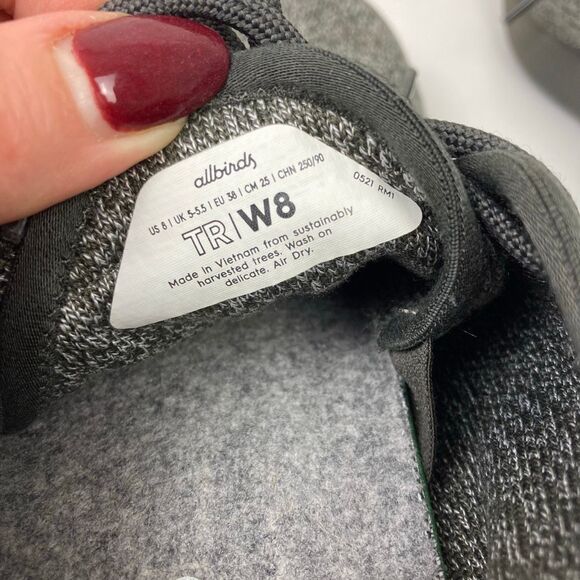 Allbirds Tree Runner Casual Everyday Lace Up Sneakers Grey Charcoal Women’s sz 8 - Picture 7 of 9